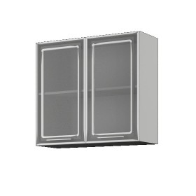 Бетон ШВС 800 Шкаф верхний с двумя дверцами со стеклом в Боготоле - bogotol.katalogmebeli.com | фото