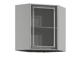 Бетон ШВУС 550*550 Шкаф верхний угловой с одной дверцей со стеклом в Боготоле - bogotol.katalogmebeli.com | фото