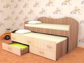 Кровать детская Нимфа двухместная 2.0 Венге/Дуб молочный в Боготоле - bogotol.katalogmebeli.com | фото 3