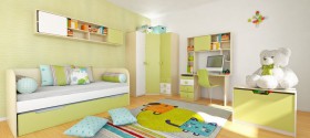 Детская комната Эппл (Зеленый/Белый/корпус Клен) в Боготоле - bogotol.katalogmebeli.com | фото 5