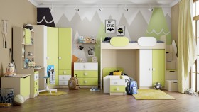 Детская комната Эппл (Зеленый/Белый/корпус Клен) в Боготоле - bogotol.katalogmebeli.com | фото 13