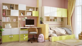 Детская комната Эппл (Зеленый/Белый/корпус Клен) в Боготоле - bogotol.katalogmebeli.com | фото 12