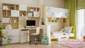 Детская комната Флёр (Белый/корпус Клен) в Боготоле - bogotol.katalogmebeli.com | фото 1