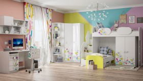 Детская комната Флер (Белый/корпус Выбеленное дерево) в Боготоле - bogotol.katalogmebeli.com | фото 3