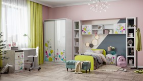 Детская комната Флер (Белый/корпус Выбеленное дерево) в Боготоле - bogotol.katalogmebeli.com | фото