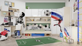 Детская комната Футбол ЧМ (Белый/Синий/корпус Клен) в Боготоле - bogotol.katalogmebeli.com | фото 2