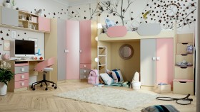 Детская комната Грэйси (Розовый/Серый/корпус Клен) в Боготоле - bogotol.katalogmebeli.com | фото