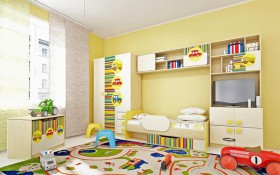 Детская комната Клаксон (Бежевый/корпус Клен) в Боготоле - bogotol.katalogmebeli.com | фото 2