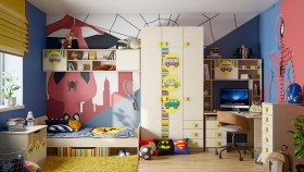 Детская комната Клаксон (Бежевый/корпус Клен) в Боготоле - bogotol.katalogmebeli.com | фото