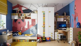 Детская комната Клаксон без машинок (Белый/корпус Клен) в Боготоле - bogotol.katalogmebeli.com | фото 1