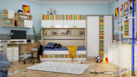 Детская комната Клаксон без машинок (Белый/корпус Клен) в Боготоле - bogotol.katalogmebeli.com | фото 5