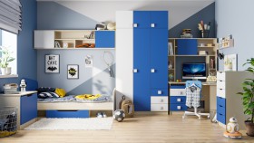 Детская комната Скай (Синий/Белый/корпус Клен) в Боготоле - bogotol.katalogmebeli.com | фото