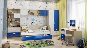 Детская комната Скай Люкс (Синий/Белый/корпус Клен) в Боготоле - bogotol.katalogmebeli.com | фото 1