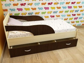 Кровать детская Максимка Млечный дуб/Венге в Боготоле - bogotol.katalogmebeli.com | фото 1