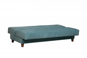 Диван-кровать "Бэлла" (велюр нео слейт/подушки микровелюр тропики) в Боготоле - bogotol.katalogmebeli.com | фото 5