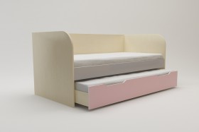 Диван-кровать Грэйси (Розовый/Серый/корпус Клен) в Боготоле - bogotol.katalogmebeli.com | фото 2