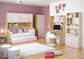 Диван-кровать Грэйси (Розовый/Серый/корпус Клен) в Боготоле - bogotol.katalogmebeli.com | фото 3