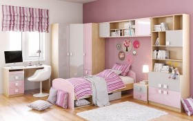 Диван-кровать Грэйси (Розовый/Серый/корпус Клен) в Боготоле - bogotol.katalogmebeli.com | фото 5