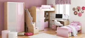 Диван-кровать Грэйси (Розовый/Серый/корпус Клен) в Боготоле - bogotol.katalogmebeli.com | фото 7