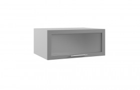 Гарда ГПГС 800 шкаф верхний горизонтальный глубокий со стеклом (Белый/корпус Серый) в Боготоле - bogotol.katalogmebeli.com | фото