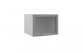 Гарда ГВПГС 600 шкаф верхний горизонтальный глубокий со стеклом высокий (Белый/корпус Серый) в Боготоле - bogotol.katalogmebeli.com | фото