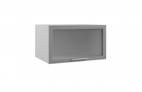 Гарда ГВПГС 800 шкаф верхний горизонтальный глубокий со стеклом высокий (Белый/корпус Серый) в Боготоле - bogotol.katalogmebeli.com | фото