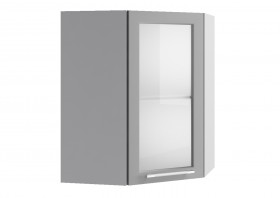 Гарда ПУС 550 шкаф верхний угловой со стеклом Белый в Боготоле - bogotol.katalogmebeli.com | фото