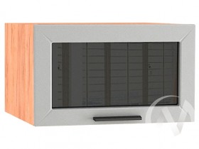 Шкаф верхний Глетчер ШВГС 610 (Гейнсборо силк/дуб крафт/горизонт/стекло) в Боготоле - bogotol.katalogmebeli.com | фото