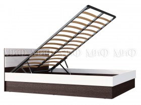 Ким кровать с подъемным механизмом 1,4 (Венге/белый глянец) в Боготоле - bogotol.katalogmebeli.com | фото 2