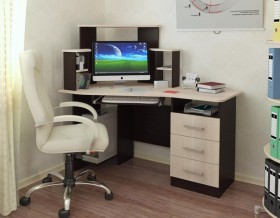 Компьютерный стол Каспер (венге/лоредо) в Боготоле - bogotol.katalogmebeli.com | фото 1