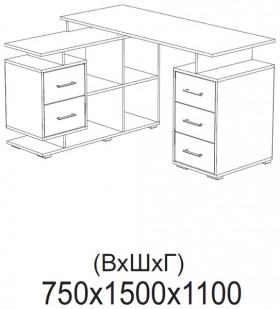 Компьютерный стол угловой СКМУ-3 белый в Боготоле - bogotol.katalogmebeli.com | фото 2