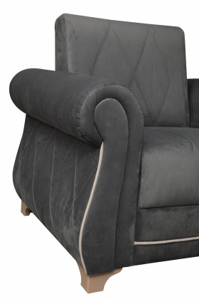 Кресло для отдыха "Порто" (велюр графит / микровельвет крем) в Боготоле - bogotol.katalogmebeli.com | фото 7