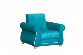 Кресло для отдыха "Порто" (велюр киви бирюза / микровельвет крем) в Боготоле - bogotol.katalogmebeli.com | фото 1