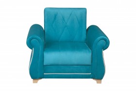 Кресло для отдыха "Порто" (велюр киви бирюза / микровельвет крем) в Боготоле - bogotol.katalogmebeli.com | фото 3