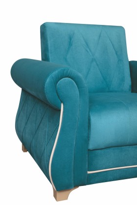 Кресло для отдыха "Порто" (велюр киви бирюза / микровельвет крем) в Боготоле - bogotol.katalogmebeli.com | фото 5
