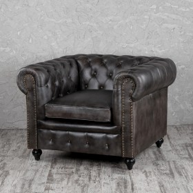 Кресло кожаное Лофт Честер (акация) в Боготоле - bogotol.katalogmebeli.com | фото 1