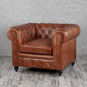 Кресло кожаное Лофт Честер (кожа) в Боготоле - bogotol.katalogmebeli.com | фото 1