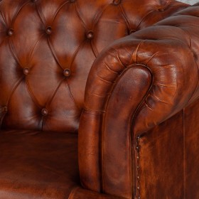 Кресло кожаное Лофт Честер-Нью (Коричневый, Рыжий) в Боготоле - bogotol.katalogmebeli.com | фото 4