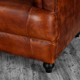 Кресло кожаное Лофт Честер-Нью (Коричневый, Рыжий) в Боготоле - bogotol.katalogmebeli.com | фото 8