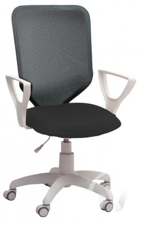 Кресло компьютерное Элегия S (белый/ткань сетка темно-серая) в Боготоле - bogotol.katalogmebeli.com | фото