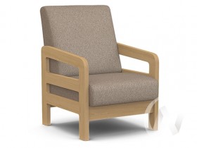 Кресло отдыха Вега-34 (бук лак/UNO CARAMEL) в Боготоле - bogotol.katalogmebeli.com | фото