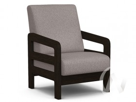 Кресло отдыха Вега-34 (венге лак/UNO ROSY-GREY) в Боготоле - bogotol.katalogmebeli.com | фото 1