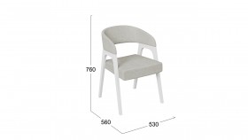 Кресло «Техас 1» (Белый матовый/Шенилл Estetica Moonstone №221) в Боготоле - bogotol.katalogmebeli.com | фото 2