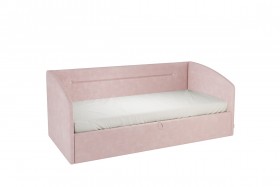Кровать 0.9 Альба Софа (Нежно-розовый велюр) в Боготоле - bogotol.katalogmebeli.com | фото