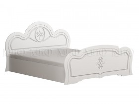 Кровать 1,4м спальня Каролина (Белый/белый глянец) в Боготоле - bogotol.katalogmebeli.com | фото 1