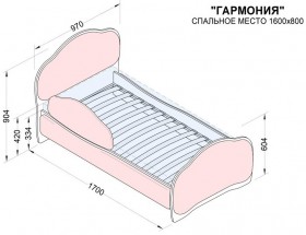 Кровать 160 Гармония 18 Бордовый (мягкий бортик) в Боготоле - bogotol.katalogmebeli.com | фото 2