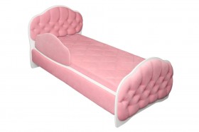 Кровать 160 Гармония 36 Светло-розовый (мягкий бортик) в Боготоле - bogotol.katalogmebeli.com | фото