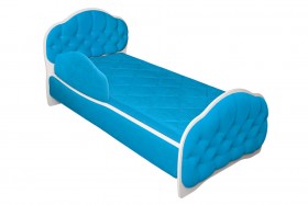 Кровать 160 Гармония 84 Ярко-голубой (мягкий бортик) в Боготоле - bogotol.katalogmebeli.com | фото