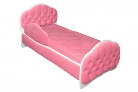 Кровать 160 Гармония 89 Розовый (мягкий бортик) в Боготоле - bogotol.katalogmebeli.com | фото