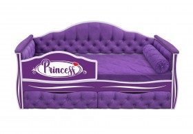 Кровать 160 серии Иллюзия 2 ящика 32 Фиолетовый (мягкие боковые накладки/подушка валик) в Боготоле - bogotol.katalogmebeli.com | фото